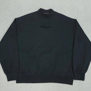 Fear of God Essentials Black Mock Neck Sweatshirt